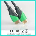 Cabo HDMI de Alta Velocidade 3D 4k Gold Plated Black Green